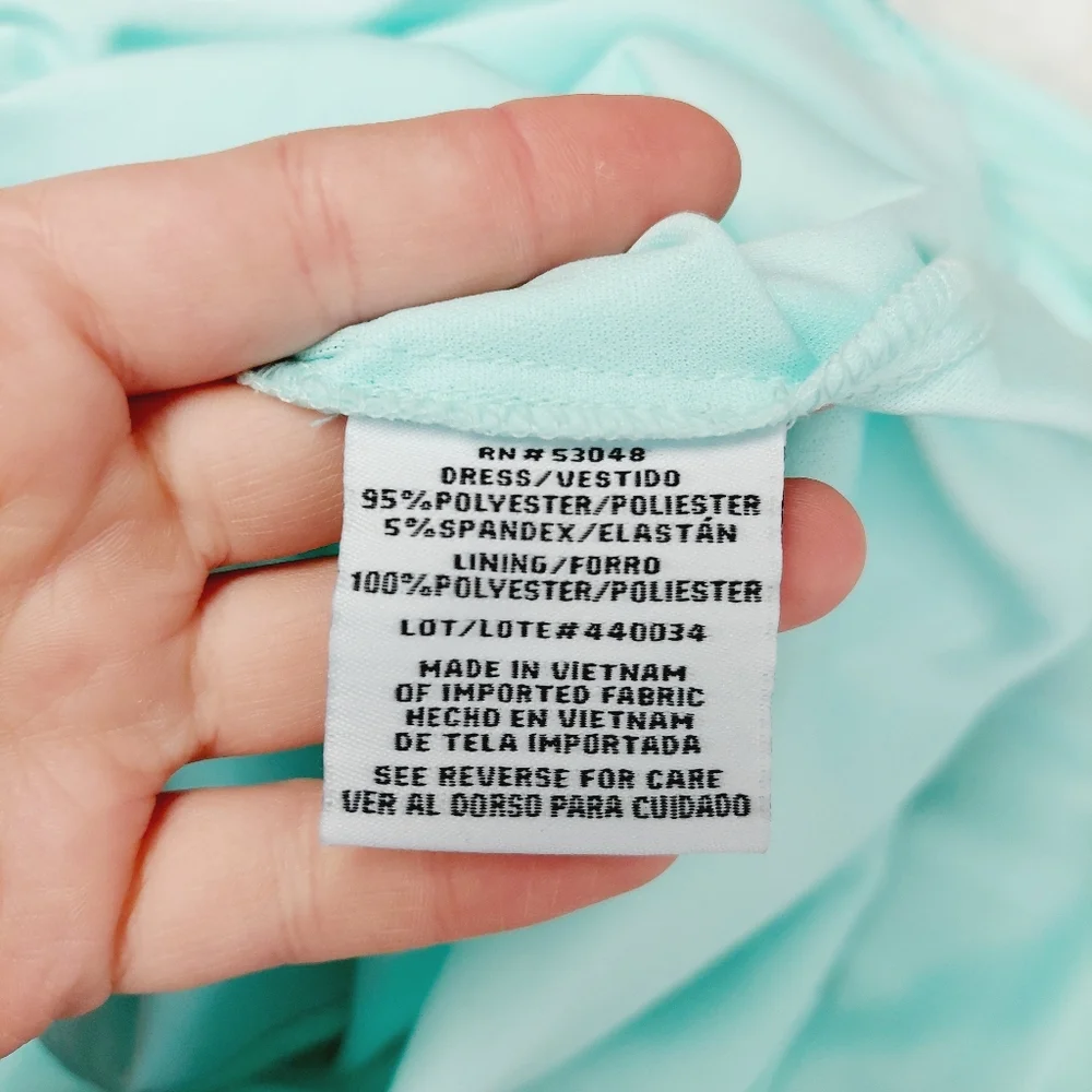 New MORGAN & CO. Aqua Marine Spaghetti Straps Evening/Cocktail Maxi Dress P6106 - Picture 11 of 12